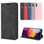 Custodia in pelle con ventosa magnetica per affari in pelle retrò con supporto per borsa-mandrino per Galaxy A50, For Galaxy A50