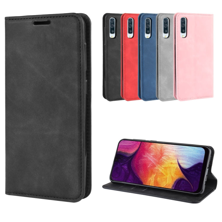 Custodia in pelle con ventosa magnetica per affari in pelle retrò con supporto per borsa-mandrino per Galaxy A50, For Galaxy A50