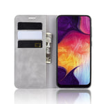 Custodia in pelle con ventosa magnetica per affari in pelle retrò con supporto per borsa-mandrino per Galaxy A50, For Galaxy A50