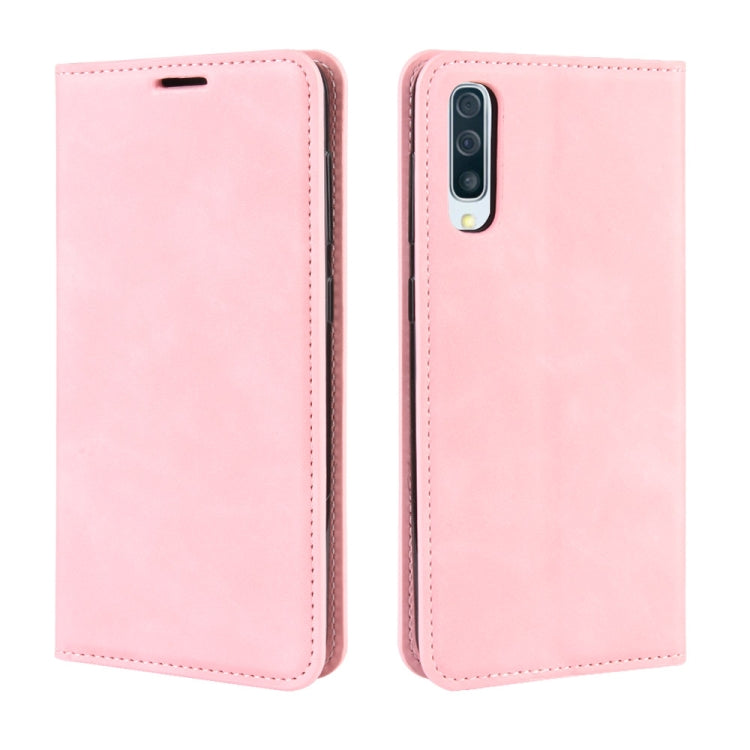 Custodia in pelle con ventosa magnetica per affari in pelle retrò con supporto per borsa-mandrino per Galaxy A50, For Galaxy A50