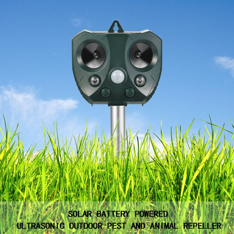 Repellente per animali solare ad ultrasuoni per esterni Sensore repellente per topi parassiti Giardino Uccello Gatto Cane Repellente per volpe Tenere lontani gli animali, Repellent
