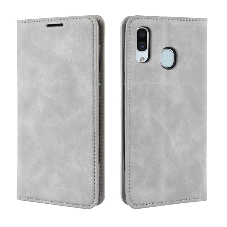 Custodia in pelle con ventosa magnetica per affari in pelle retrò con supporto per borsa-mandrino per Galaxy A30, For Galaxy A30
