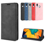 Custodia in pelle con ventosa magnetica per affari in pelle retrò con supporto per borsa-mandrino per Galaxy A30, For Galaxy A30