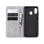 Custodia in pelle con ventosa magnetica per affari in pelle retrò con supporto per borsa-mandrino per Galaxy A30, For Galaxy A30