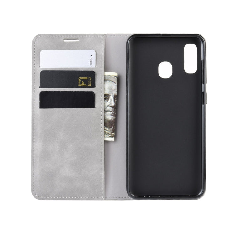 Custodia in pelle con ventosa magnetica per affari in pelle retrò con supporto per borsa-mandrino per Galaxy A30, For Galaxy A30