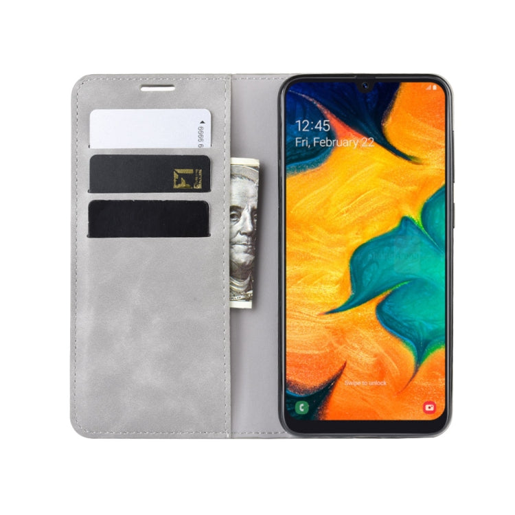 Custodia in pelle con ventosa magnetica per affari in pelle retrò con supporto per borsa-mandrino per Galaxy A30, For Galaxy A30