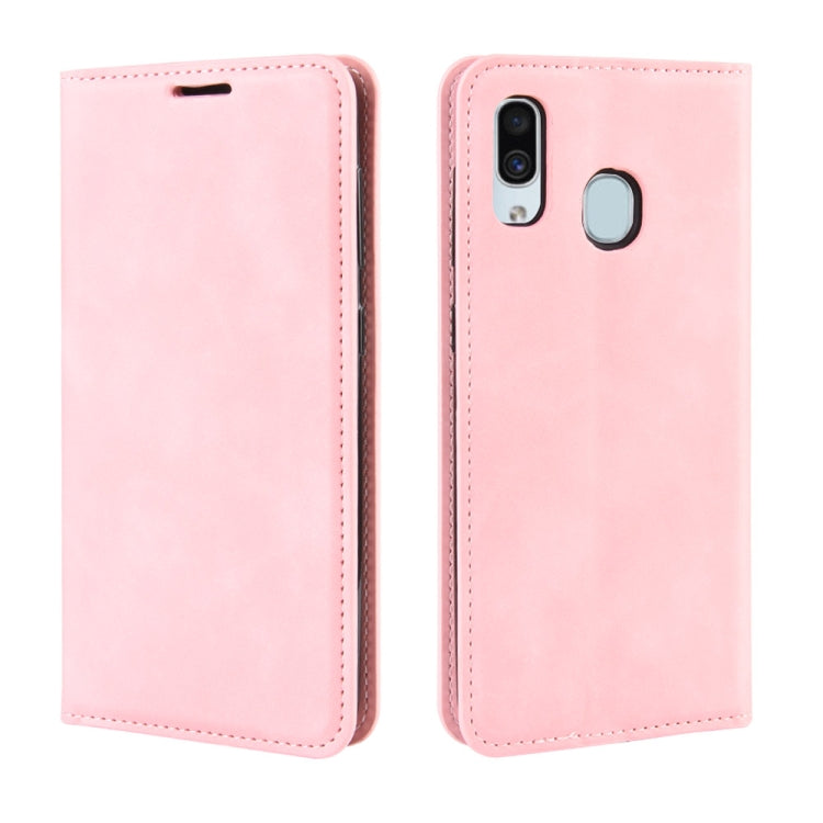 Custodia in pelle con ventosa magnetica per affari in pelle retrò con supporto per borsa-mandrino per Galaxy A30, For Galaxy A30