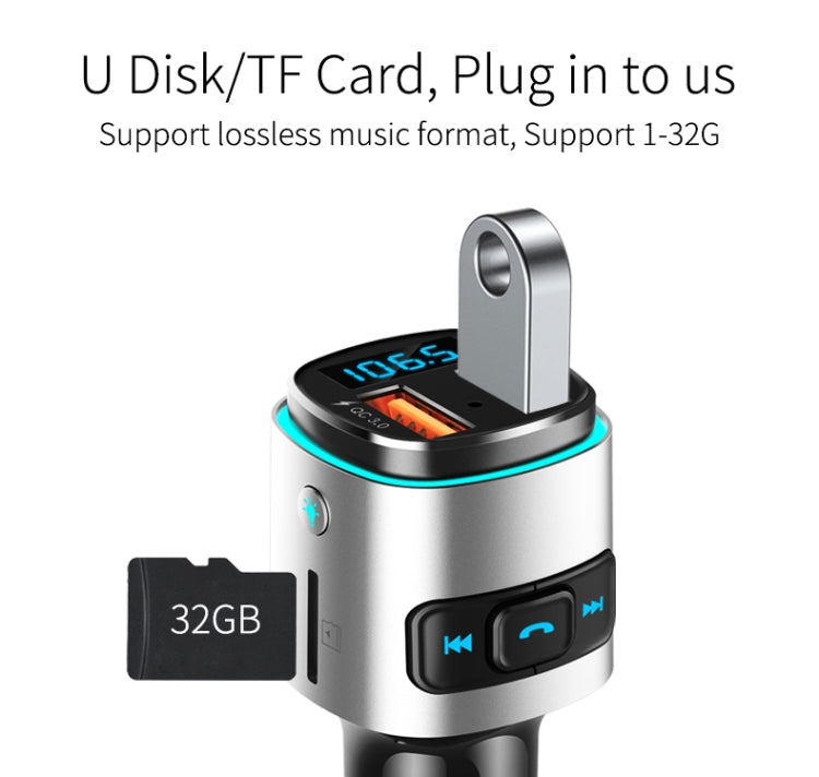 Lettore MP3 multifunzione BC41, ricevitore Bluetooth, caricatore USB, accendisigari per auto, BC41