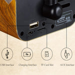 Mini altoparlante Bluetooth portatile in legno retrò Altoparlante wireless Altoparlante esterno Sistema audio TF Radio FM Subwoofer musicale