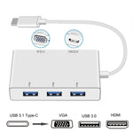 Adattatore Hub USB-C 5 in 1 HDMI VGA 3xUSB3.0