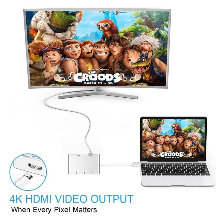 Adattatore Hub USB-C 5 in 1 HDMI VGA 3xUSB3.0