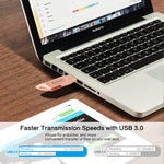 Richwell DXZ128 USB Flash Disk 128G 3 in 1 Micro USB + 8 pin + USB 3.0 compatibile con iPhone e IOS, Black, Silver, Rose Gold
