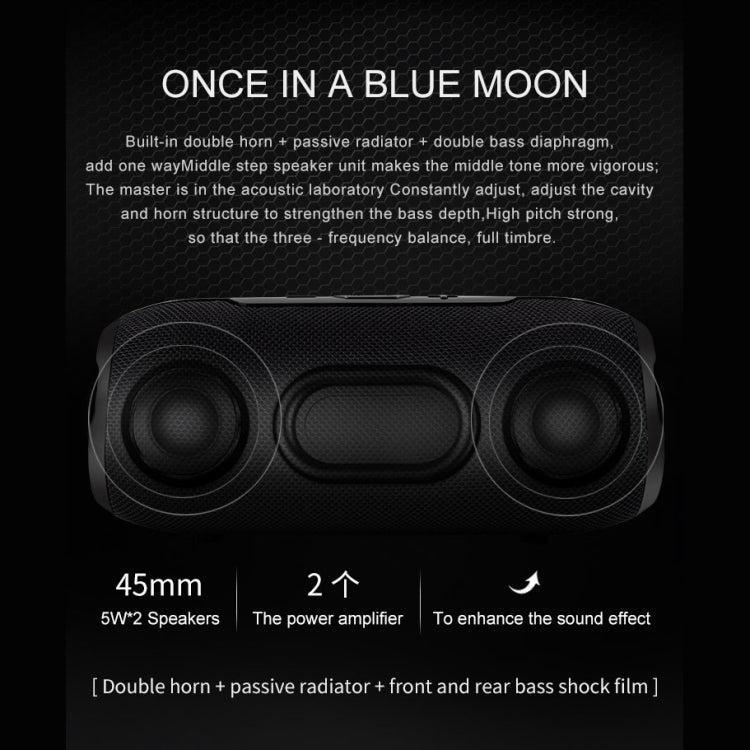 BY Altoparlante Bluetooth portatile Altoparlante wireless impermeabile Sistema audio surround per musica stereo 3D Altoparlanti esterni Supporto TF AUX
