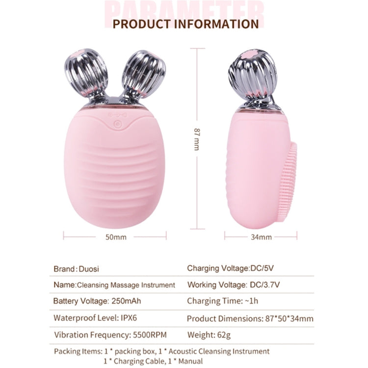 Duosi Spazzola elettrica per pulizia viso in silicone