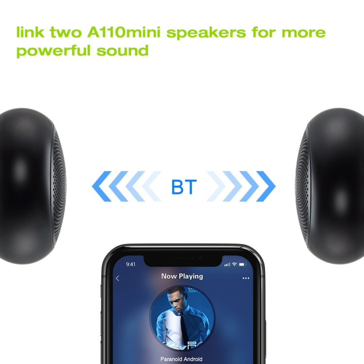 Altoparlante Bluetooth EWA A110mini High Hidelity Bassi ad alta potenza di piccole dimensioni, tecnologia Bluetooth TWS, supporto TF