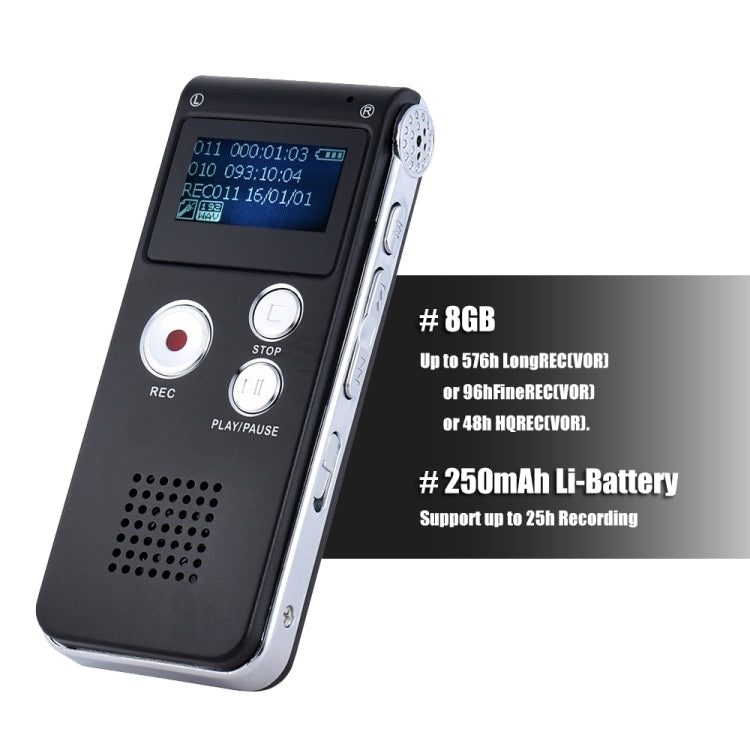 Registratore vocale digitale SK-012 8GB con lettore MP3