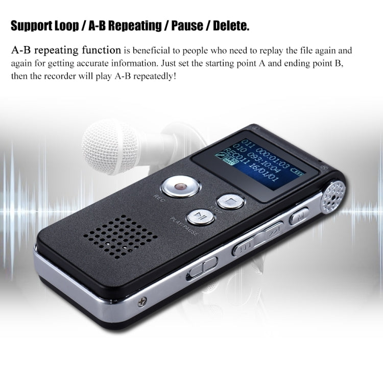 Registratore vocale digitale SK-012 8GB con lettore MP3