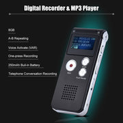 SK-012 8GB Registratore vocale USB Dittafono professionale Audio digitale con lettore MP3 WAV Registrazione funzione VAR, SK-012 8GB