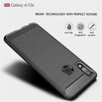 Custodia in TPU in fibra di carbonio con texture spazzolata per Galaxy A10s, For Galaxy A10s