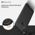 Custodia in TPU in fibra di carbonio con texture spazzolata per Galaxy A10s, For Galaxy A10s