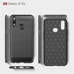 Custodia in TPU in fibra di carbonio con texture spazzolata per Galaxy A10s, For Galaxy A10s