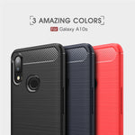 Custodia in TPU in fibra di carbonio con texture spazzolata per Galaxy A10s, For Galaxy A10s