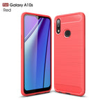 Custodia in TPU in fibra di carbonio con texture spazzolata per Galaxy A10s, For Galaxy A10s