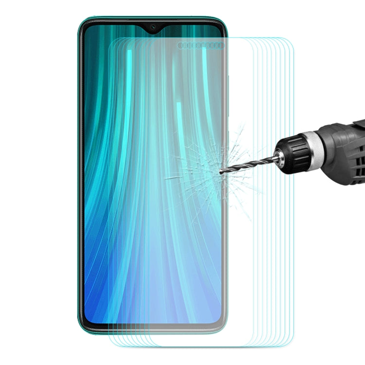 10 PZ ENKAY Hat-principe 0.26mm 9H 2.5D Pellicola in vetro temperato con bordo curvo per, For Galaxy A10s, For Redmi Note 8 Pro, For Redmi Note 8