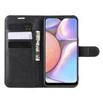 Custodia in pelle flip orizzontale per Galaxy A10s Litchi Texture, con portafoglio, supporto e slot per carte, For Galaxy A10s