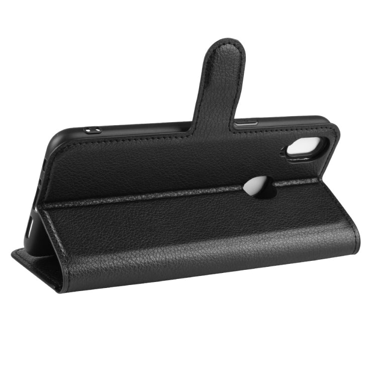 Custodia in pelle flip orizzontale per Galaxy A10s Litchi Texture, con portafoglio, supporto e slot per carte, For Galaxy A10s