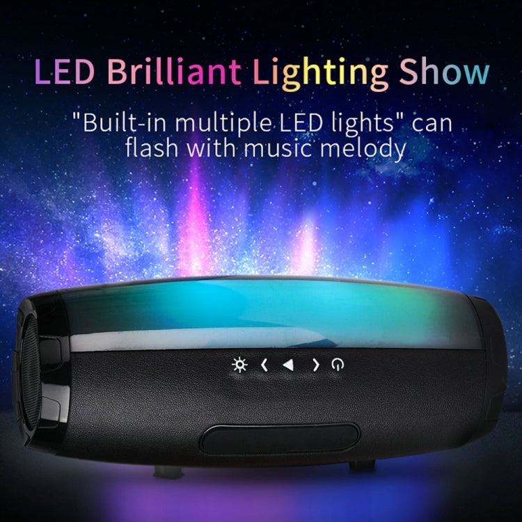 T&G TG165 5W * 2 Altoparlante portatile senza fili Altoparlante con luce lampeggiante a LED danzante Mp3 AUX USB Radio FM Subwoofer stereo