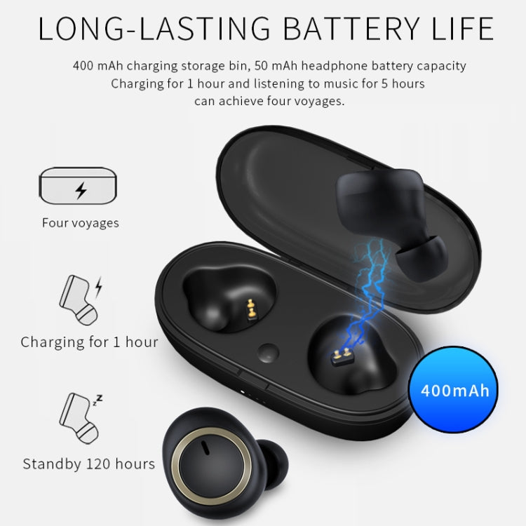 Auricolare Bluetooth TWS-A1 5.0 True Wireless Mini Invisible Sports Auricolari musicali con scatola di ricarica Mic