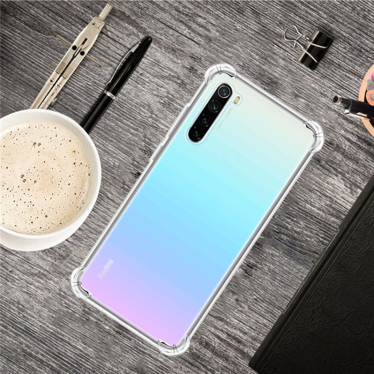 Per Xiaomi Redmi Note 8 Custodia per telefono in TPU trasparente ultrasottile antigoccia a quattro angoli