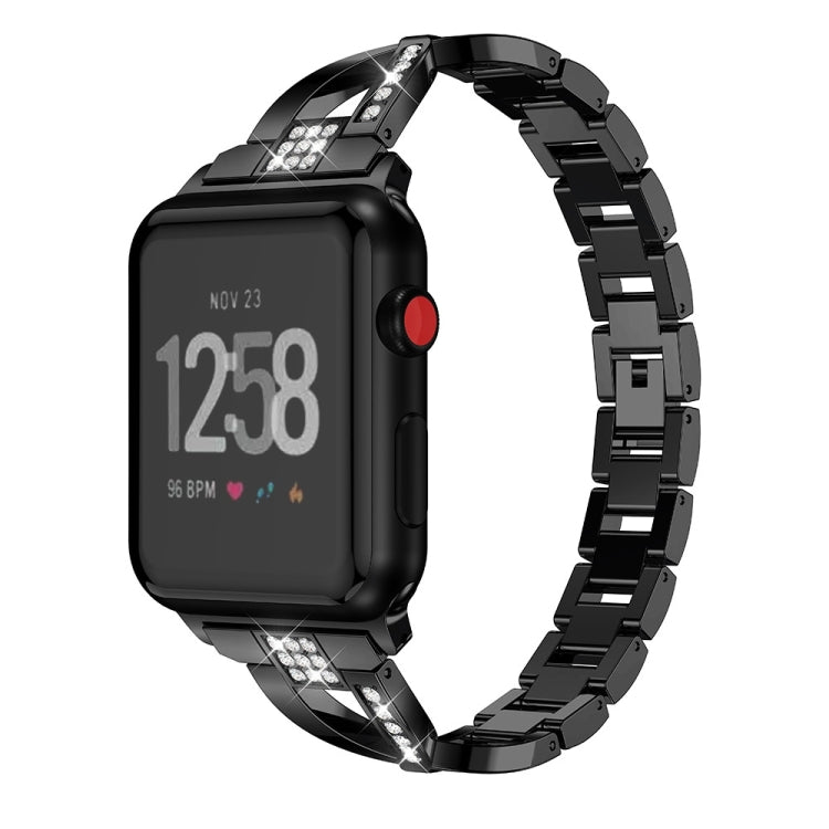 Per Fitbit Versa / Fitbit Versa 2 / Fitbit Versa Lite Edition Cinturino in metallo universale a forma di X, Black, Sliver, Gold, Rose Gold