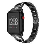 Per Fitbit Versa / Fitbit Versa 2 / Fitbit Versa Lite Edition Cinturino in metallo universale a forma di X, Black, Sliver, Gold, Rose Gold