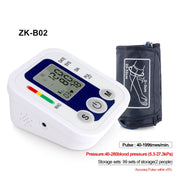 ZK-B02 Monitor digitale automatico della pressione arteriosa del braccio superiore Sfigmomanometro Manometro Battito cardiaco Misuratore di frequenza Tonometro Pulsometro