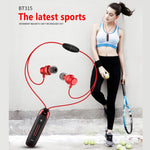 BT315 Auricolare Bluetooth sportivo Auricolare stereo senza fili Bluetooth 4.1 Auricolare con microfono Sport Bass Collana magnetica Auricolare