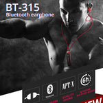 BT315 Auricolare Bluetooth sportivo Auricolare stereo senza fili Bluetooth 4.1 Auricolare con microfono Sport Bass Collana magnetica Auricolare