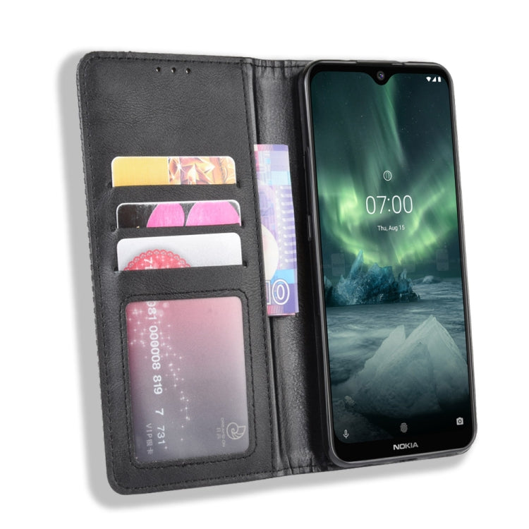 Per Nokia 7.2 / Nokia 6.2 Custodia in pelle a vibrazione orizzontale con fibbia magnetica Retro Crazy Horse Texture, con supporto e slot per schede e cornice per foto