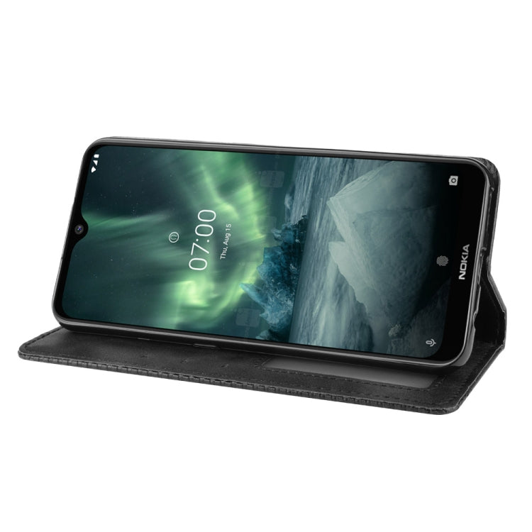 Per Nokia 7.2 / Nokia 6.2 Custodia in pelle a vibrazione orizzontale con fibbia magnetica Retro Crazy Horse Texture, con supporto e slot per schede e cornice per foto