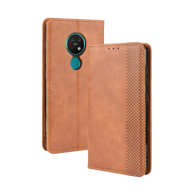 Per Nokia 7.2 / Nokia 6.2 Custodia in pelle a vibrazione orizzontale con fibbia magnetica Retro Crazy Horse Texture, con supporto e slot per schede e cornice per foto
