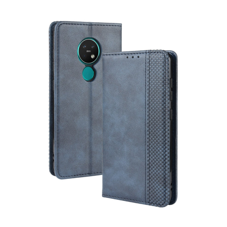Per Nokia 7.2 / Nokia 6.2 Custodia in pelle a vibrazione orizzontale con fibbia magnetica Retro Crazy Horse Texture, con supporto e slot per schede e cornice per foto