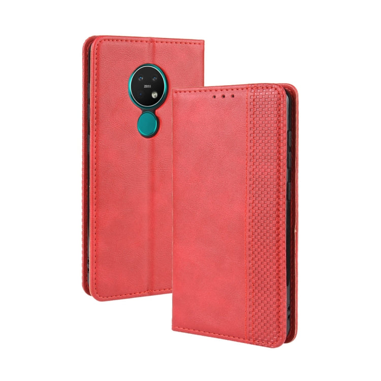 Per Nokia 7.2 / Nokia 6.2 Custodia in pelle a vibrazione orizzontale con fibbia magnetica Retro Crazy Horse Texture, con supporto e slot per schede e cornice per foto