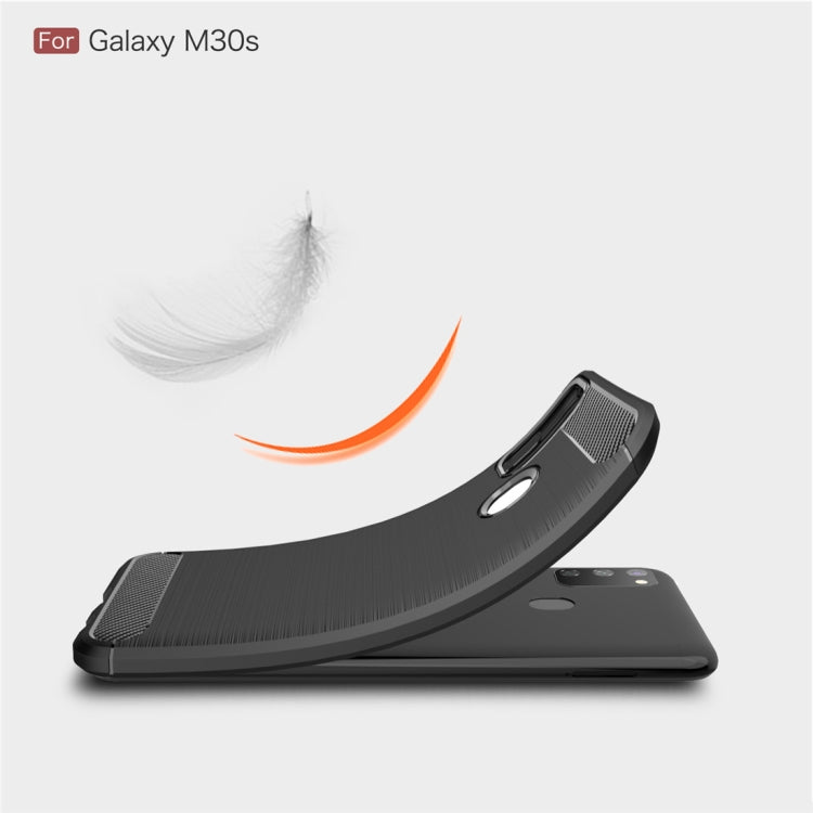 Custodia in TPU in fibra di carbonio con trama spazzolata per Galaxy M30S, For Galaxy M30s