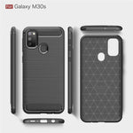 Custodia in TPU in fibra di carbonio con trama spazzolata per Galaxy M30S, For Galaxy M30s