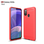 Custodia in TPU in fibra di carbonio con trama spazzolata per Galaxy M30S, For Galaxy M30s