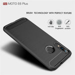 Custodia in TPU in fibra di carbonio con trama spazzolata per Moto E6 Plus, For Moto E6 Plus