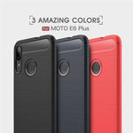 Custodia in TPU in fibra di carbonio con trama spazzolata per Moto E6 Plus, For Moto E6 Plus