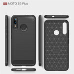 Custodia in TPU in fibra di carbonio con trama spazzolata per Moto E6 Plus, For Moto E6 Plus