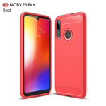 Custodia in TPU in fibra di carbonio con trama spazzolata per Moto E6 Plus, For Moto E6 Plus